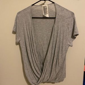 XS Grey Free People Crossover Tee